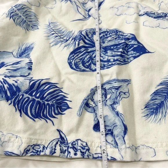 Urban Outfitters BDG Blue and White Angel Print A-line Mini Skirt - Picture 10 of 11